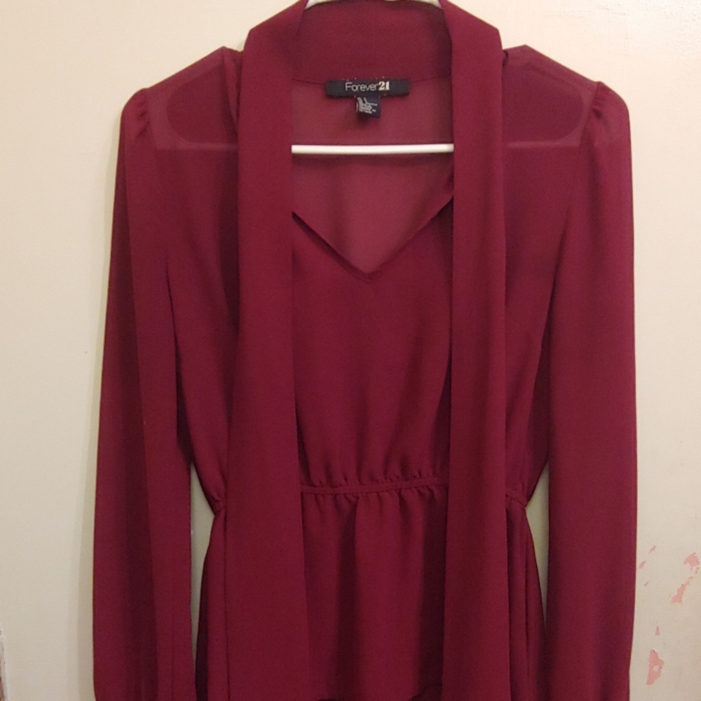 Rue 21 Burgundy Dress Shirt